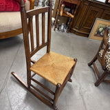 Vintage Child's Rush Seat Rocking Chair