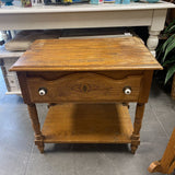 Antique Side Table w/Drawer & Shelf