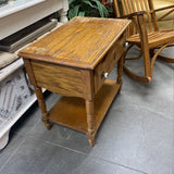 Antique Side Table w/Drawer & Shelf