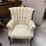 Antique Floral Wingback Chair