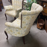 Antique Floral Wingback Chair