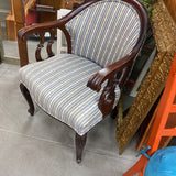 Curved Back & Legs Upholstered/Wood Chair