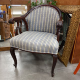Curved Back & Legs Upholstered/Wood Chair