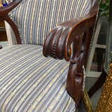 Curved Back & Legs Upholstered/Wood Chair