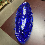 Blue Glass Oval Platter