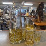 Vtg Hobbs Brockunier Pitcher w 6 Glasses
