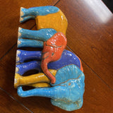 Handmade RAKU Pottery Mother & Baby Elephant