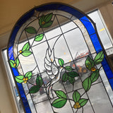 Stained Glass w Dove & Vine