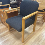 Wood Frame Chair w/Grey Upholstery