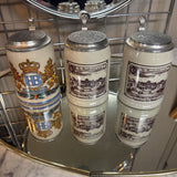 Ceramic w Pewter Lid Beed Steins