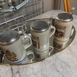 Ceramic w Pewter Lid Beed Steins