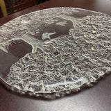 Etched Glass Platter w/Forest Scene