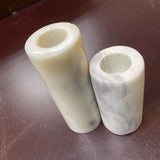 Set of 2 Marble Candle Holders