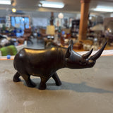 Wood Rhinoceros Figurine