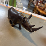 Wood Rhinoceros Figurine