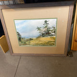 Framed Watercolor Marsh Scene