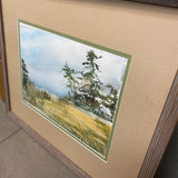 Framed Watercolor Marsh Scene