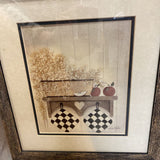 Weathered Frame w Kitchen Scene Print