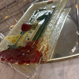 Glass Tray w Wine Motif