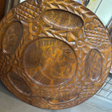 Carved Wood Game Table Top