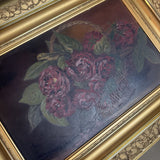 Basket of Roses in Gilt Frame