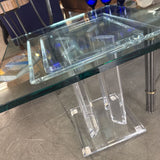 MCM Skyscraper Lucite & Glass Side Table