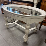 Oval Coffee Table w Glass Top