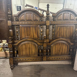 Antique Head & Footboard w Metal Frame