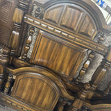 Antique Head & Footboard w Metal Frame