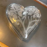 Heart Glass Covered Trinket Dish