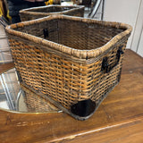 Woven Basket w Metal Handles