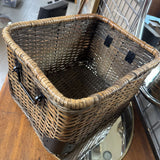 Woven Basket w Metal Handles