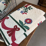 Quilt - Cream w Red/Green/Blue Design