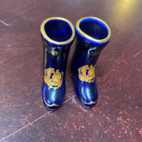 Set of 2 Porcelain Mini Boots w/22K Gold Trim by Limoges