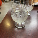 Etched Ship Glass Brandy Sniffer