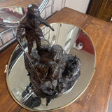 "Farmer Sheep & Sheepdog" Bronze-Effect Figurine by G. Tiney