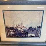 "Chart Art" print by Betty Vestuto featuring The Rainbow Bridge, LaConner, WA