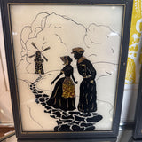 Vtg Reverse-Painted Silhouette Picture