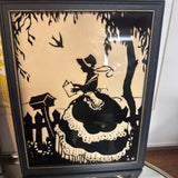 Vtg Reverse-Painted Silhouette Picture