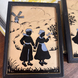 Vtg Reverse-Painted Dutch Silhouette Picture