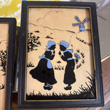 Vtg Reverse-Painted Dutch Silhouette Picture