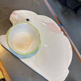 Bunny Platter w Cabbage Dip Bowl