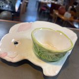 Bunny Platter w Cabbage Dip Bowl