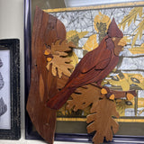 Cardinal Intarsia Wood Art