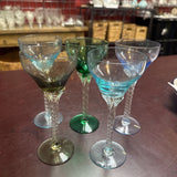Colored Twisted Stem Glass
