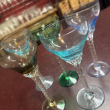 Colored Twisted Stem Glass