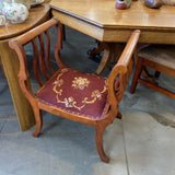Bustle Chair w/Carved Wood Arms & Legs