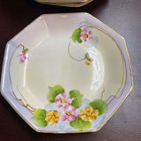 Set of 6 Floral Octagonal Dishes by Nippon