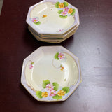 Set of 6 Floral Octagonal Dishes by Nippon