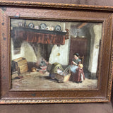 Framed Vintage Print - Woman Sewing